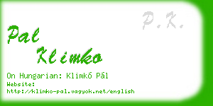 pal klimko business card